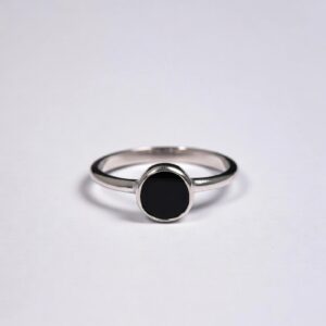 Black Onyx ring in sliver tone